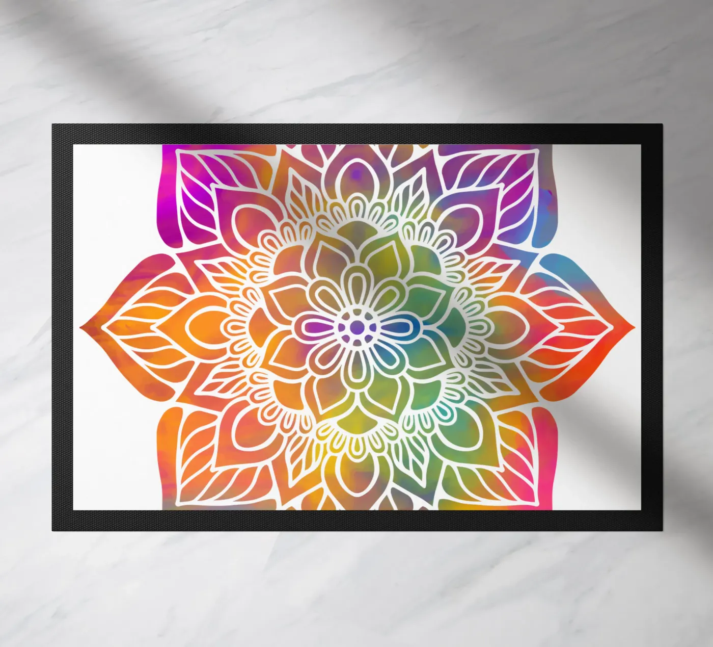 Rainbow Mandala doormat by Spiritual Touch