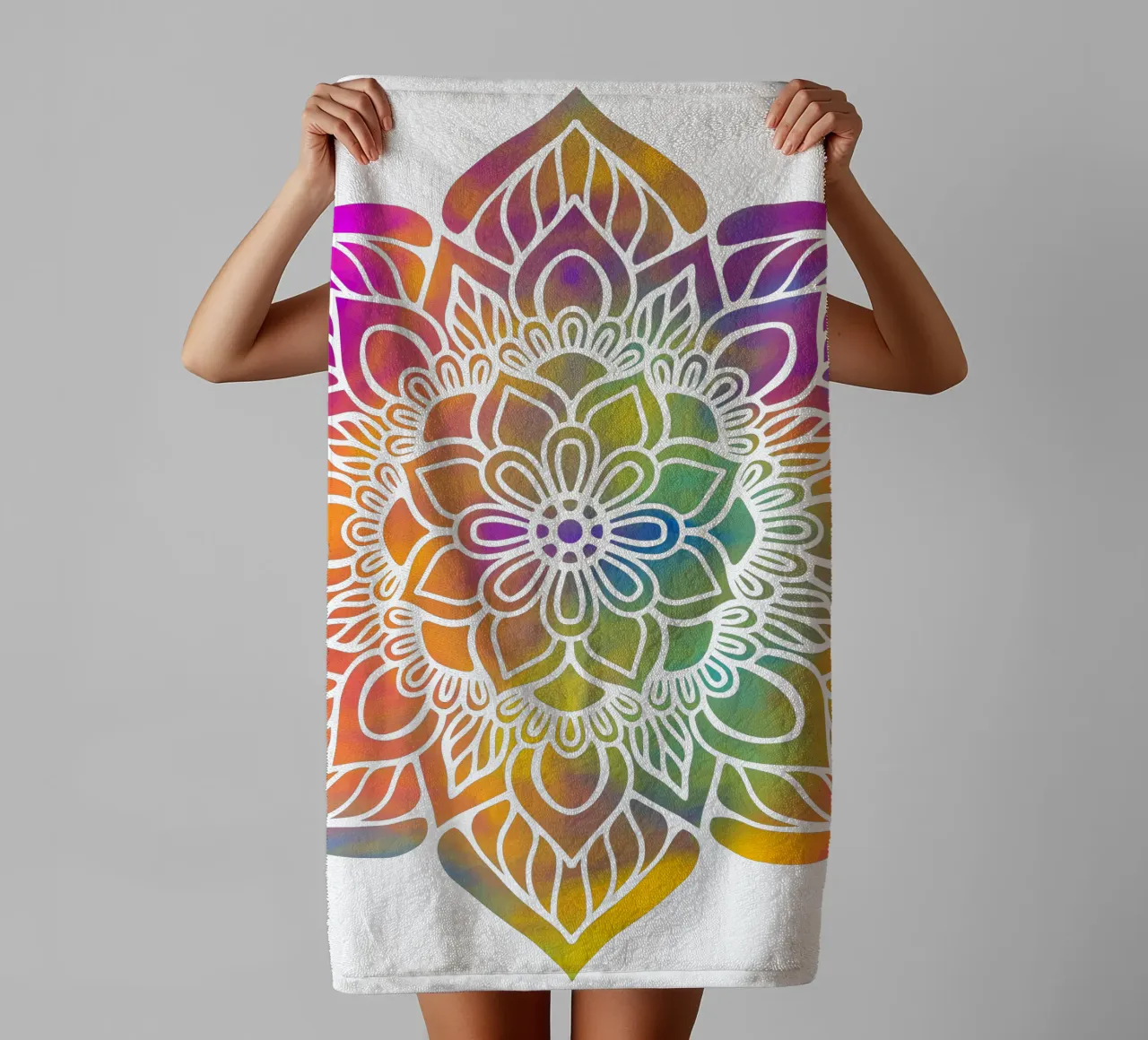 Mandala arcobaleno asciugamano da bagno da Spiritual Touch