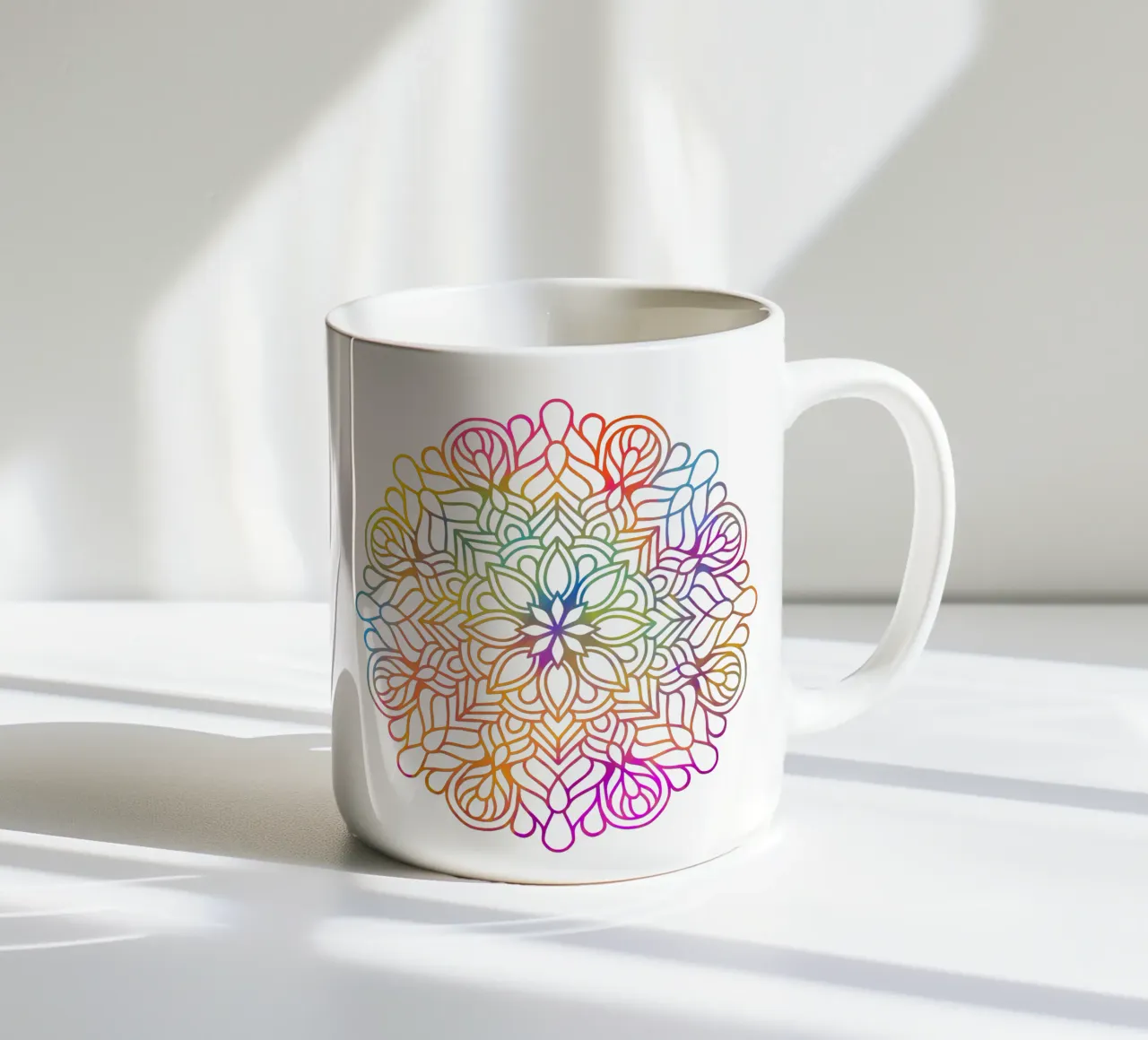 Mandala arcobaleno tazza in ceramica da Spiritual Touch