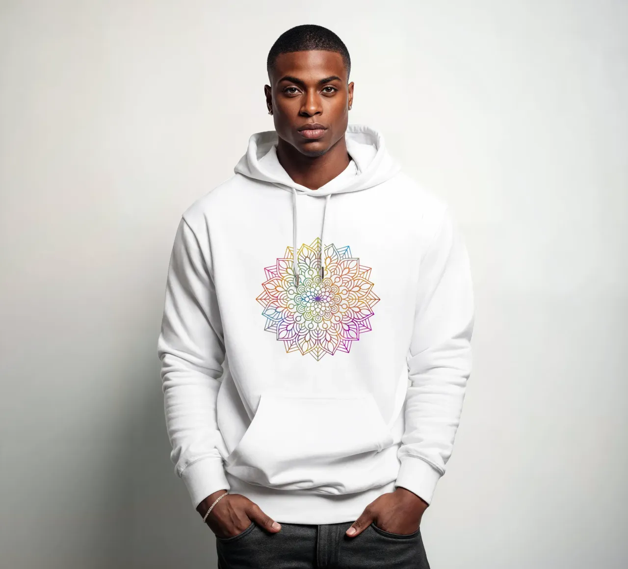 Mandala arcobaleno felpa con cappuccio da Spiritual Touch