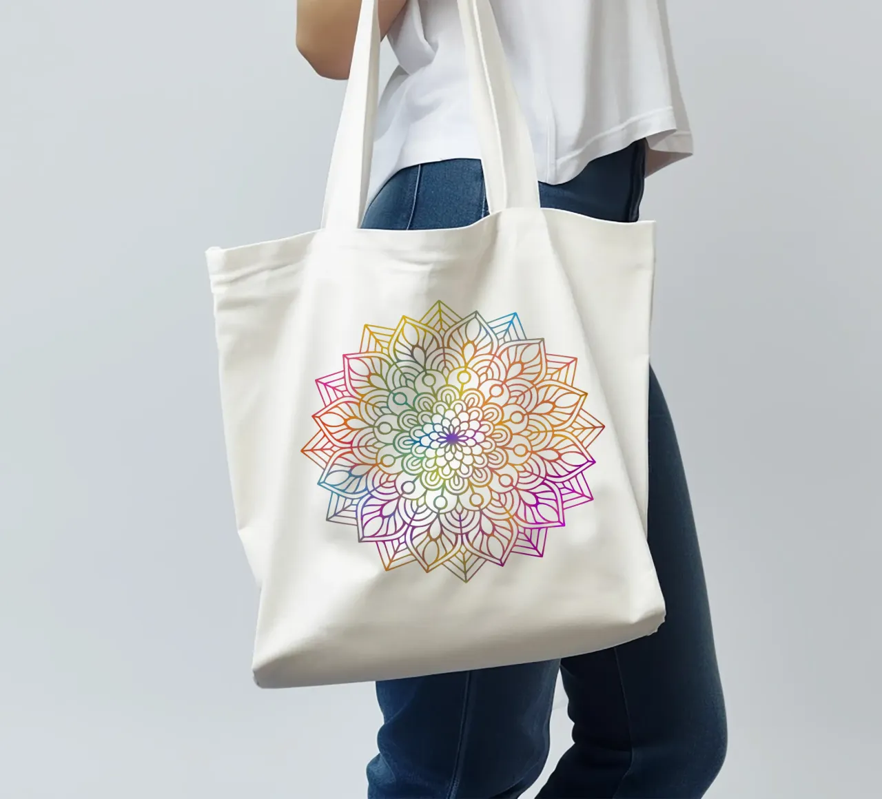 Rainbow Mandala tote bag by Spiritual Touch