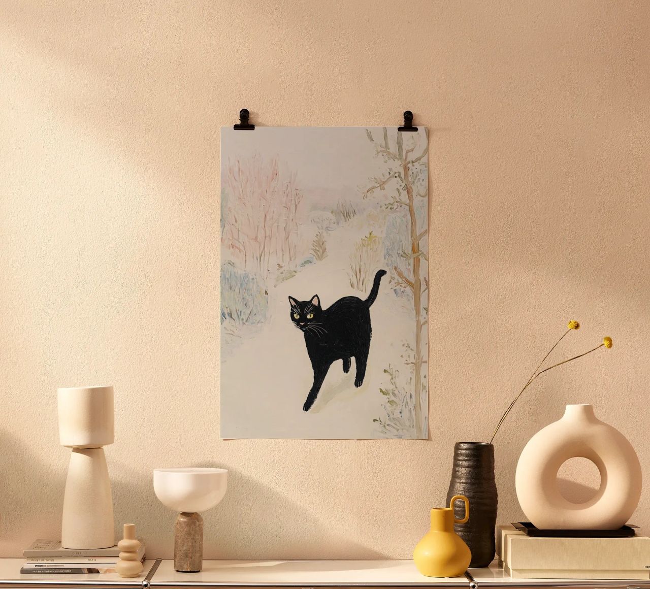 Katze Poster, Tier Wandkunst, Zeitgenössische Kunst, skurrile Kunst Poster von Little Lila