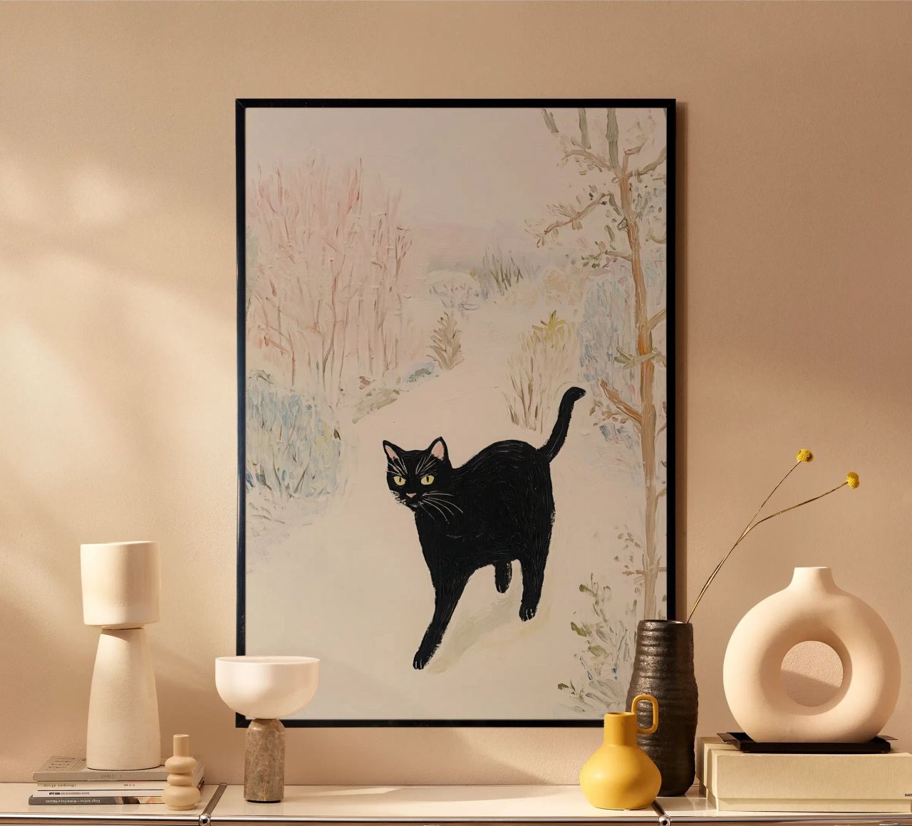 Katze Poster, Tier Wandkunst, Zeitgenössische Kunst, skurrile Kunst Poster von Little Lila