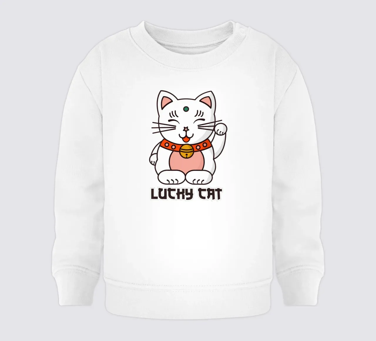 Lucky Cat - Japanese Maneki Neko Print felpa neonato da showmemars