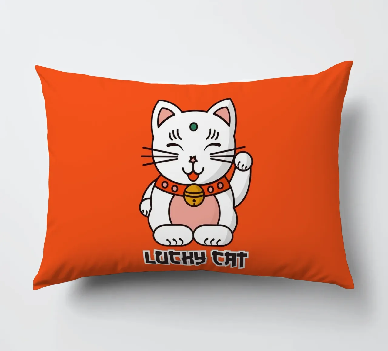 Lucky Cat - Japanese Maneki Neko Print cuscino da showmemars