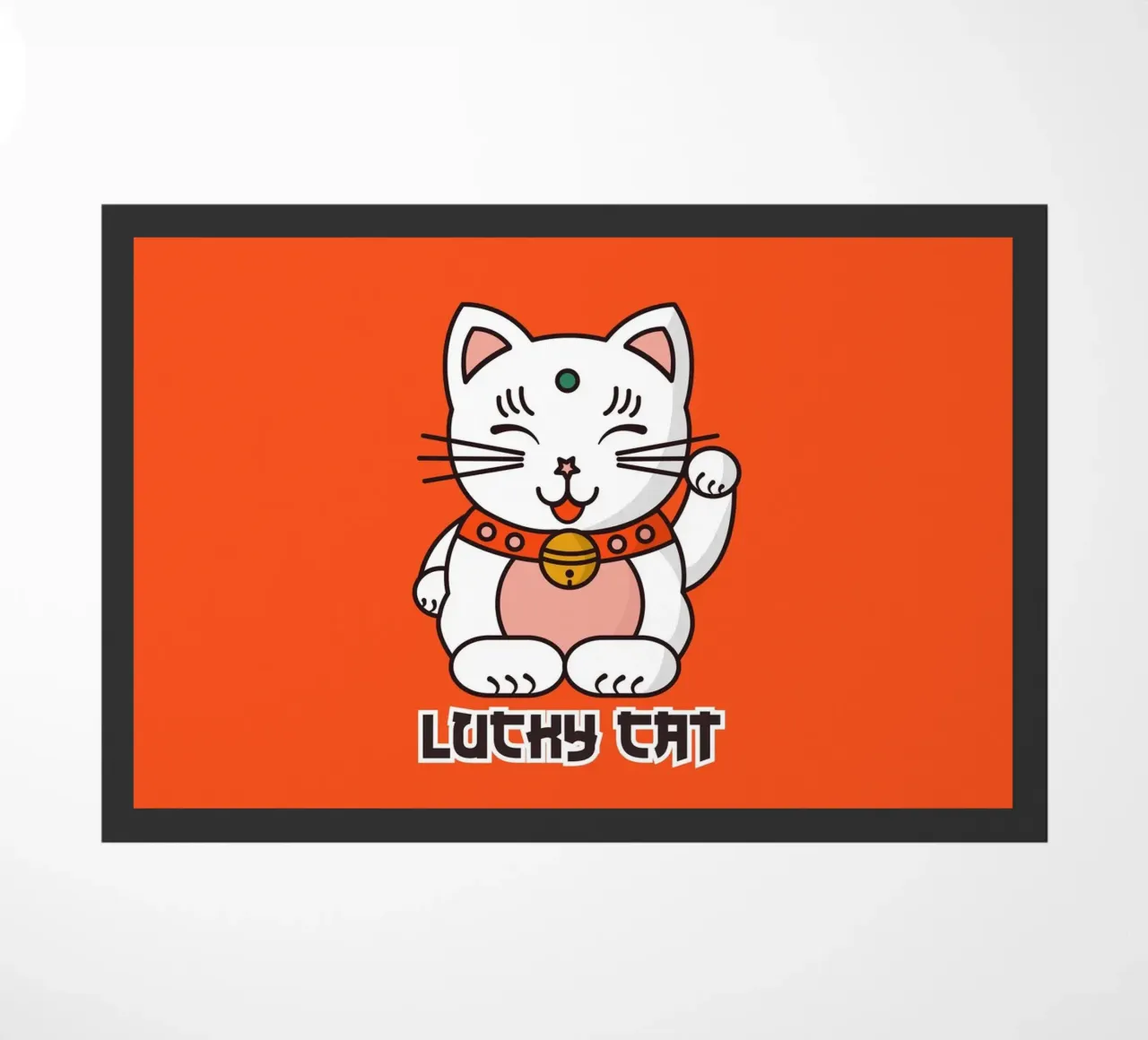 Lucky Cat - Japanese Maneki Neko Print zerbino da showmemars