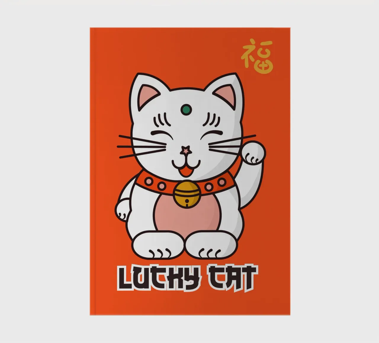 Lucky Cat - Japanese Maneki Neko Print notebook by showmemars