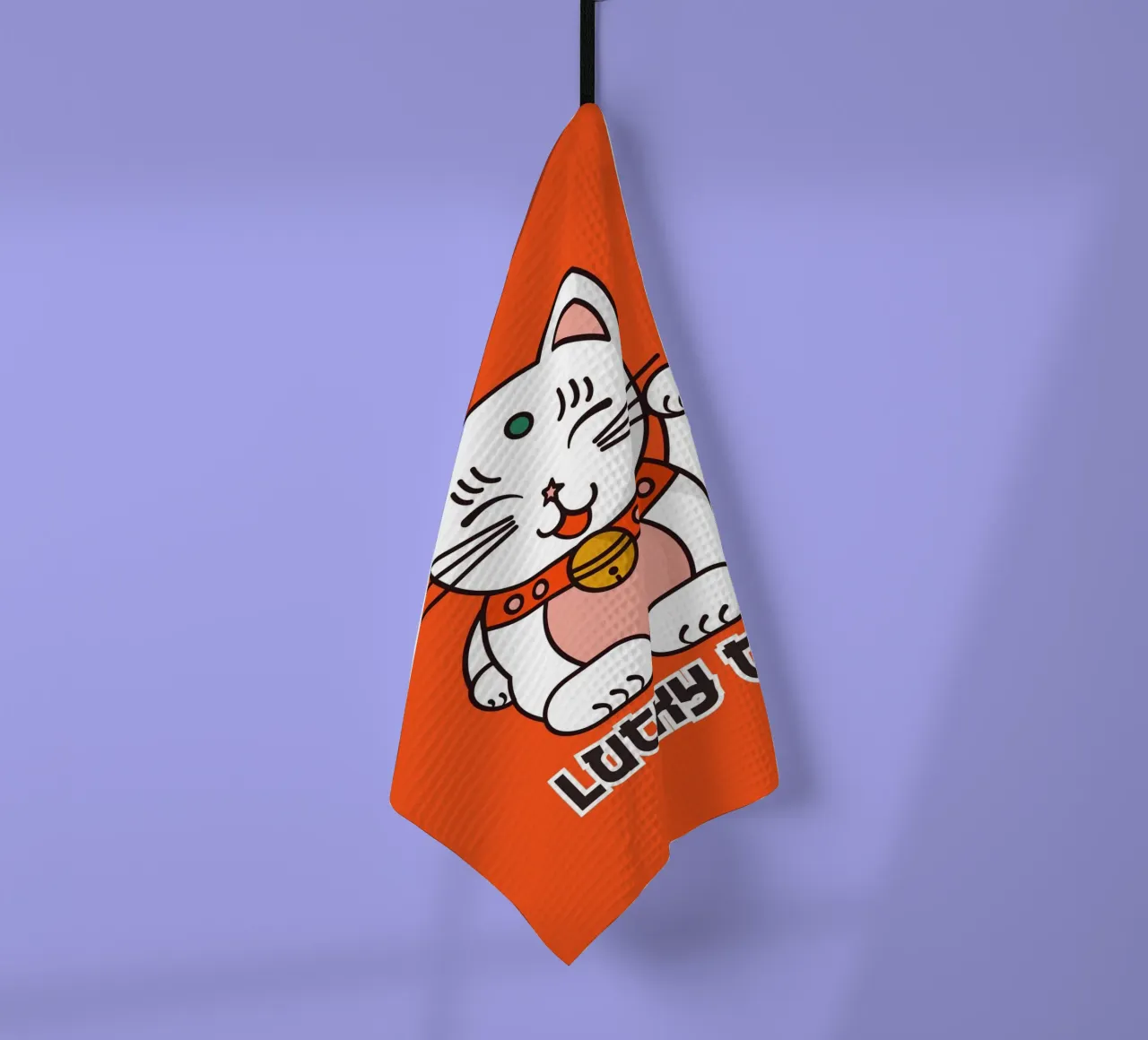 Lucky Cat - Japanese Maneki Neko Print canovaccio da cucina da showmemars