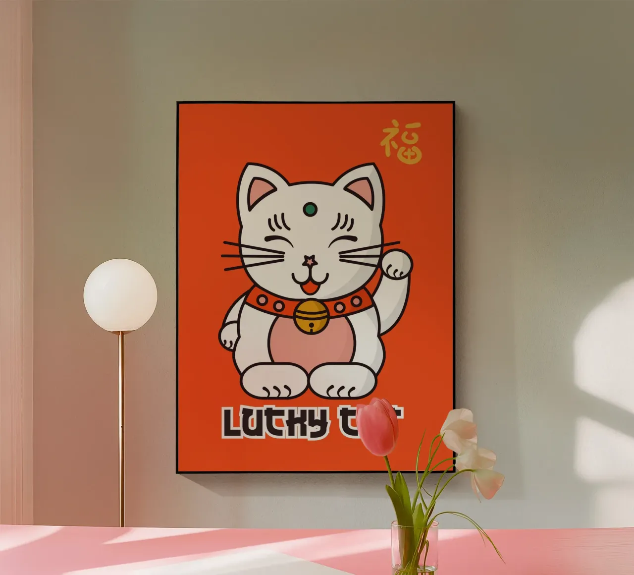 Lucky Cat - Japanese Maneki Neko Print plexiglass da showmemars