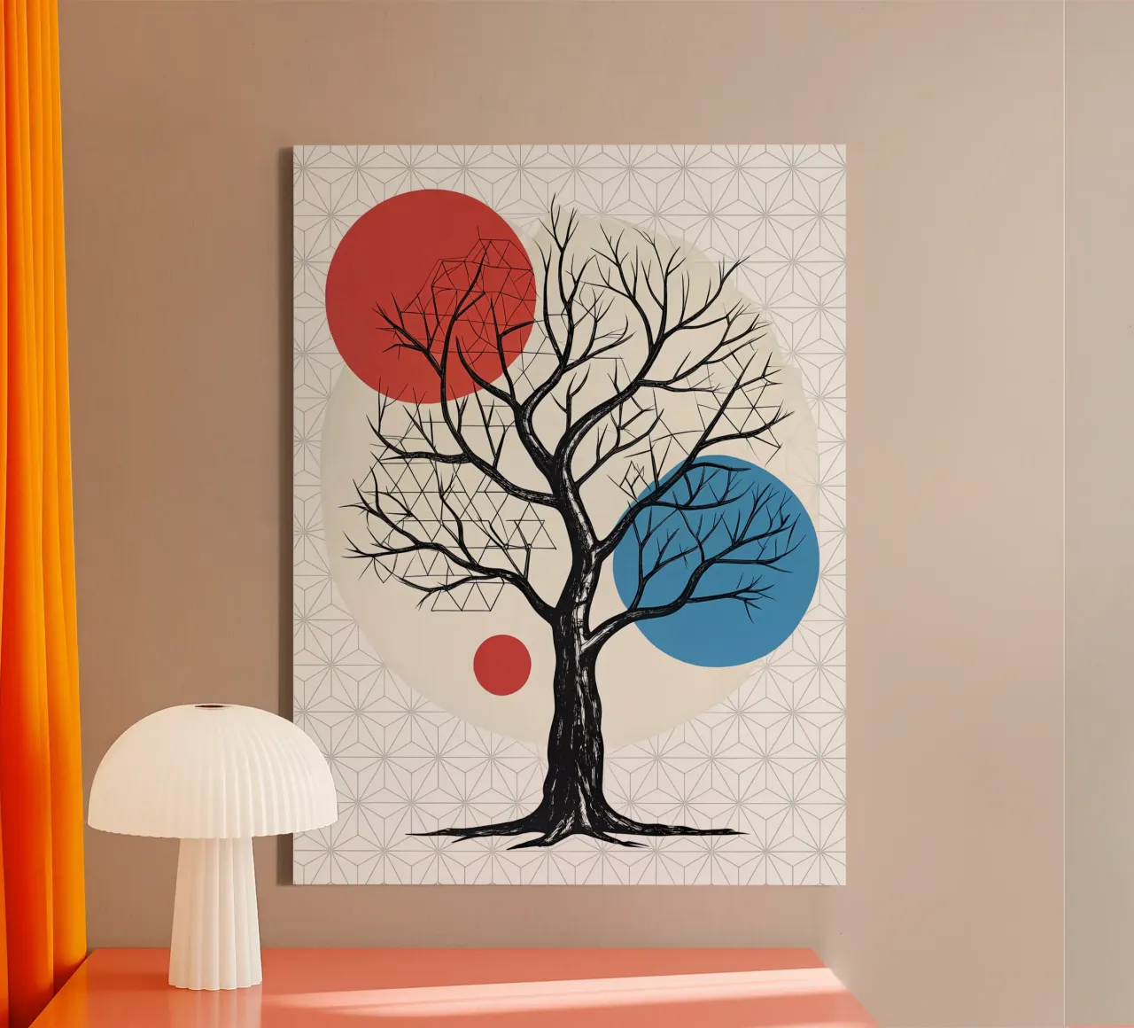 Gestripte geometrie canvas van Artistic-shop