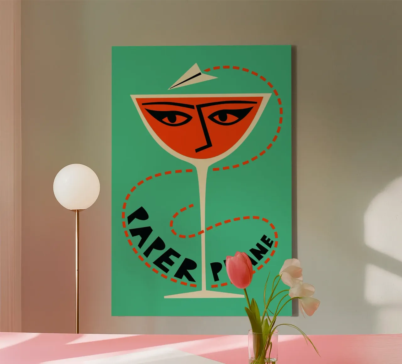 Cocktail di aerei di carta tela con Cornice a cassetta da Fox & Velvet