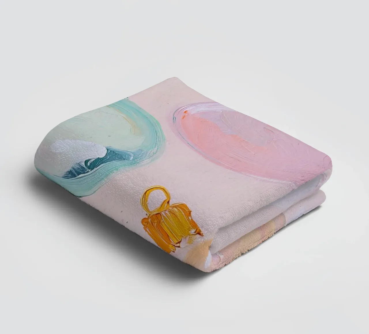 Party Print, Baubles, Whimsical Pastel Rainbow Illustration towel by Little Lila
