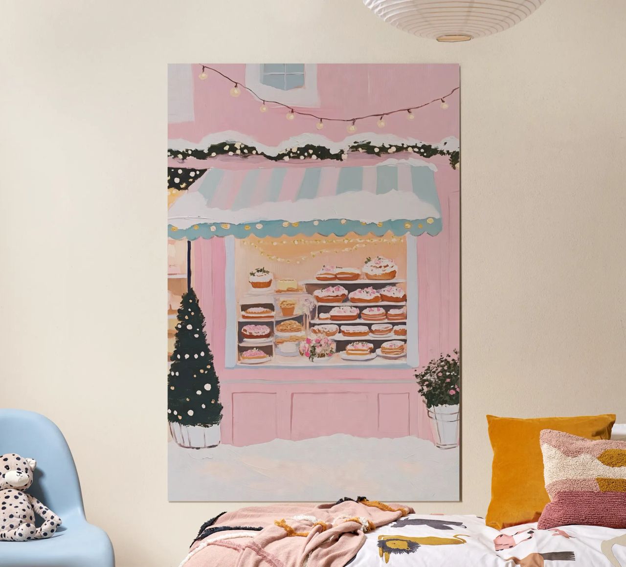 Bakery Pink Wall Art, Cute Paris Print, Trendy Wall Art poster by Little Lila