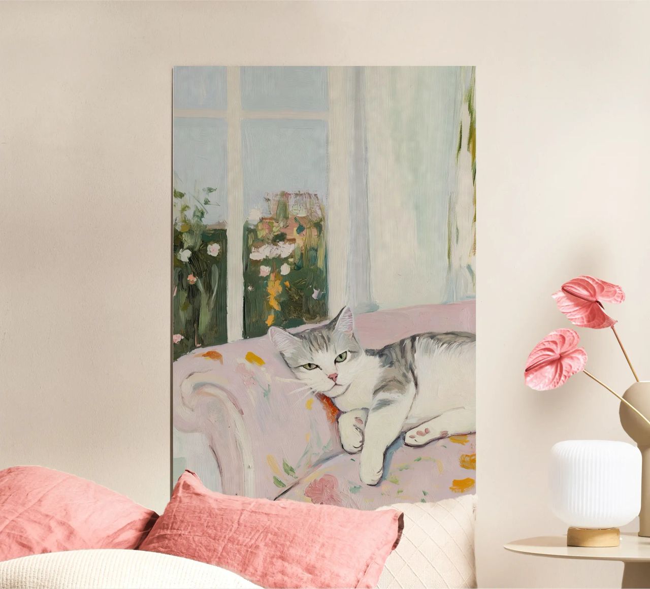 Katze Poster, Abstrakte Kunst, Zeitgenössische Kunst, Modernes Poster Poster von Little Lila