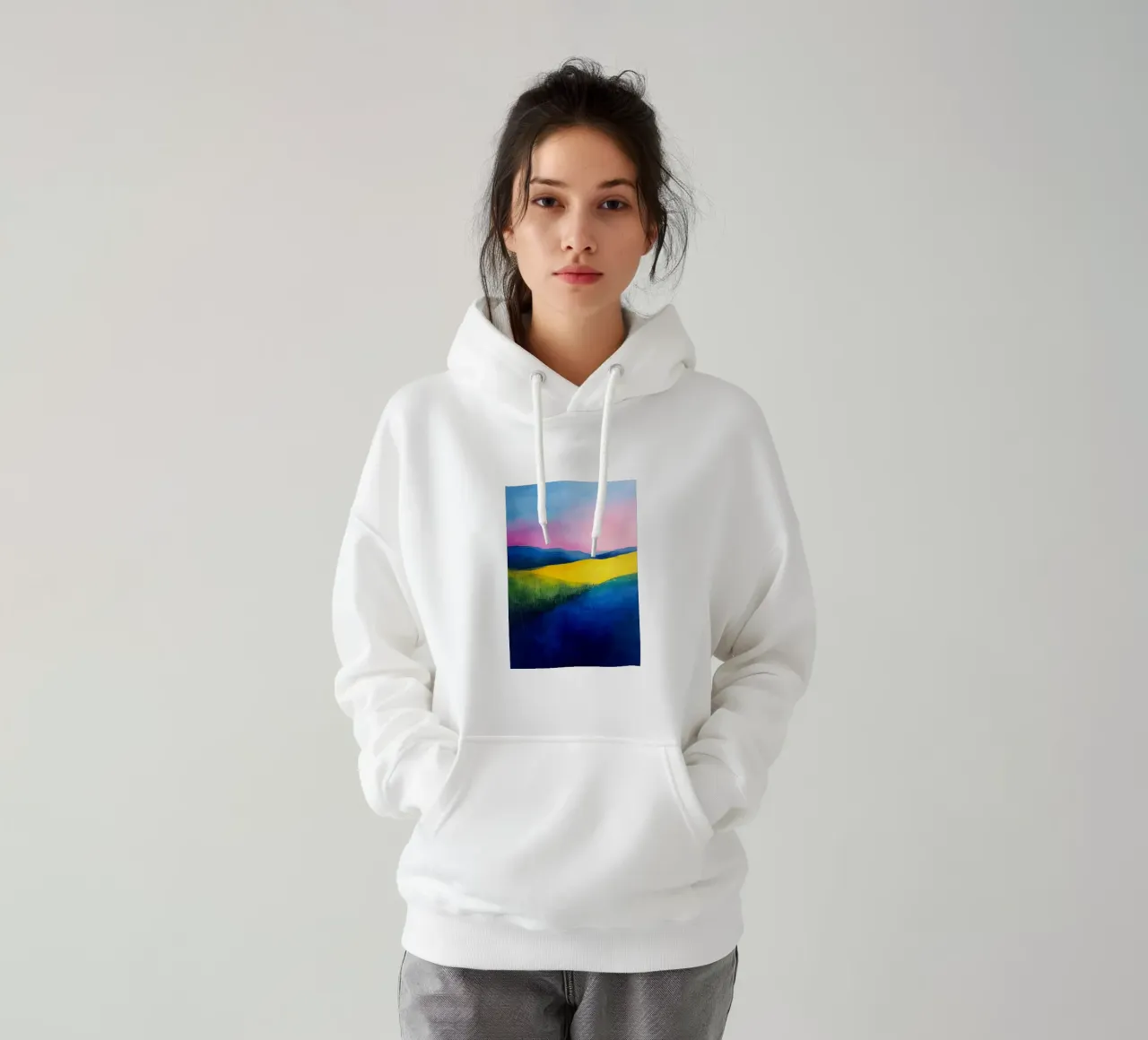 Paisaje de abstracción moderna sudadera con capucha de Justyna Jaszke JBJart