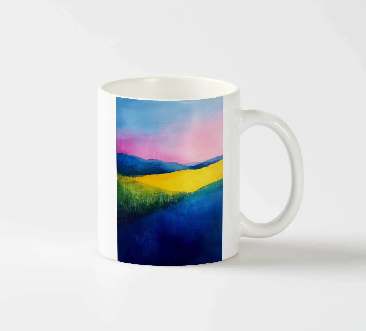 Modern abstract landschap keramische mok van Justyna Jaszke JBJart