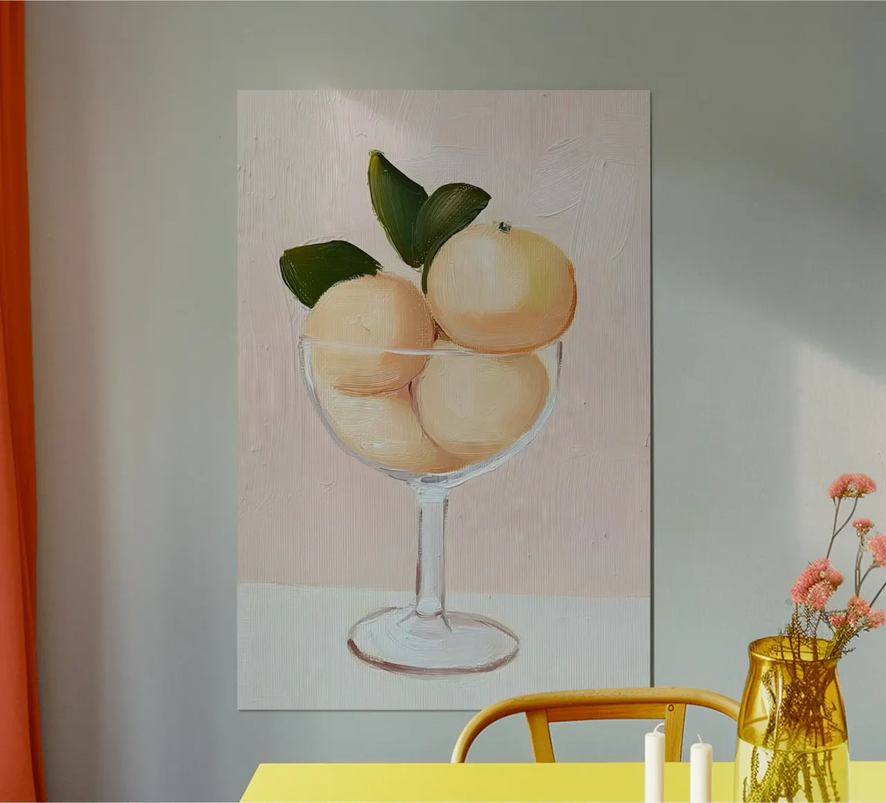 Zitrone drucken, rosa Poster, Zitrone Wanddekoration, Reise-Poster Hahnemühle von Little Lila