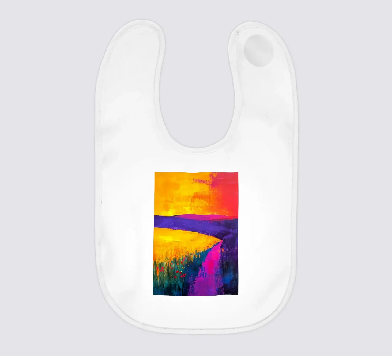 Modern abstract landschap baby slabbetje van Justyna Jaszke JBJart