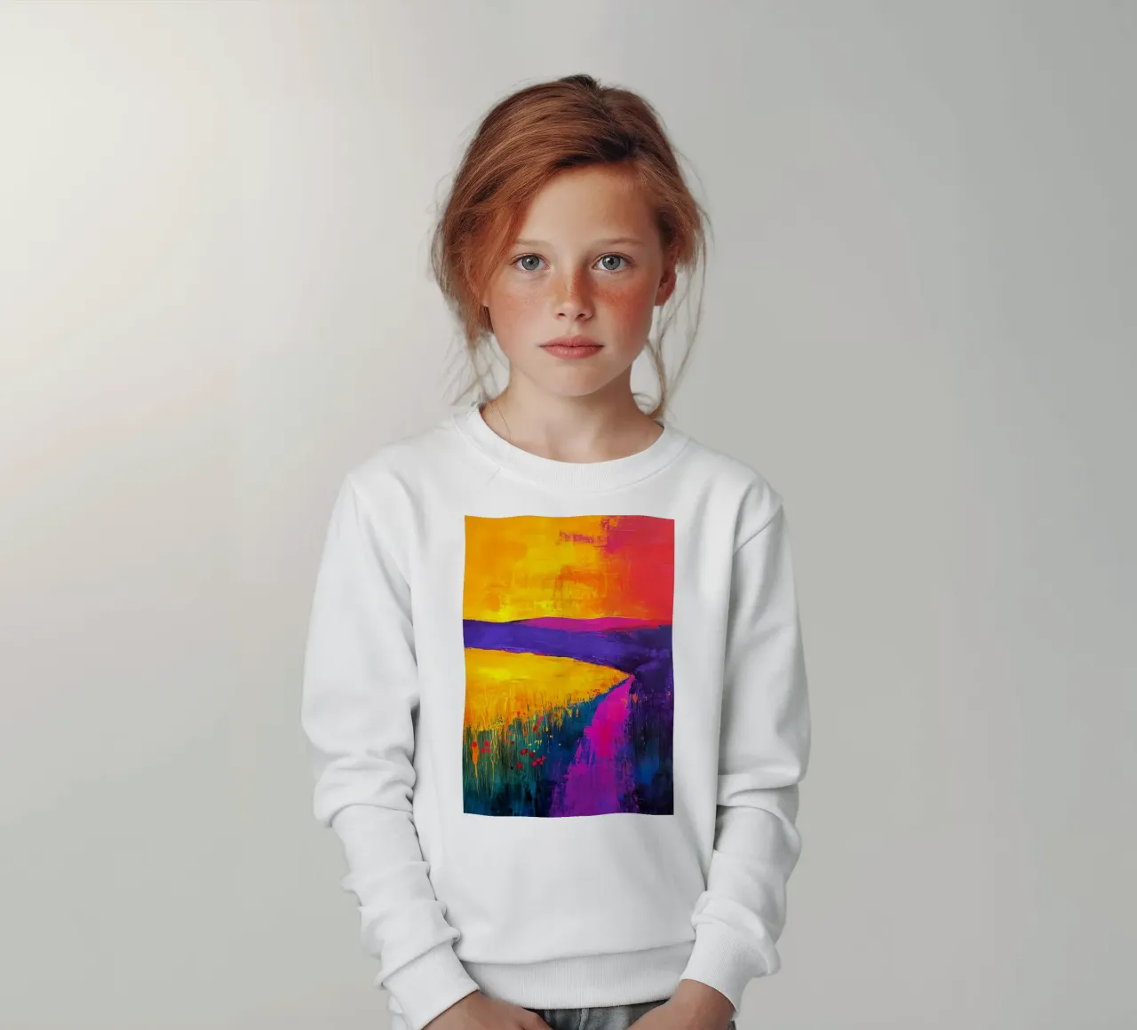 Paisaje de abstracción moderna sudadera para niño de Justyna Jaszke JBJart
