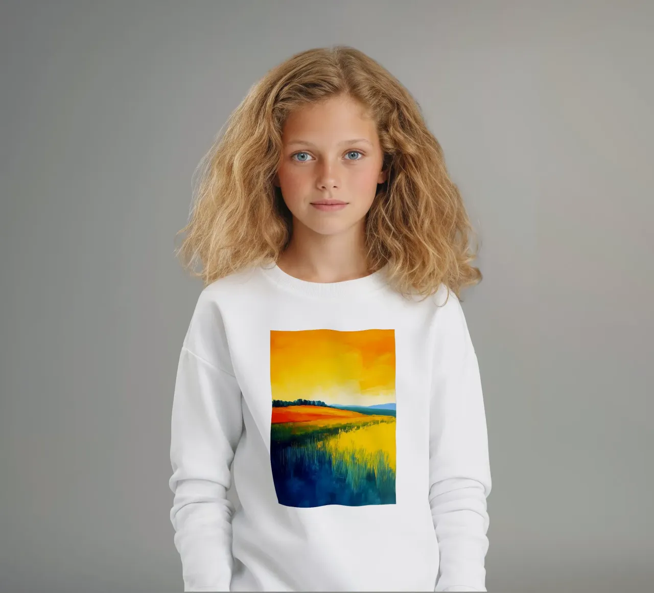 Paisaje de abstracción moderna sudadera para niño de Justyna Jaszke JBJart