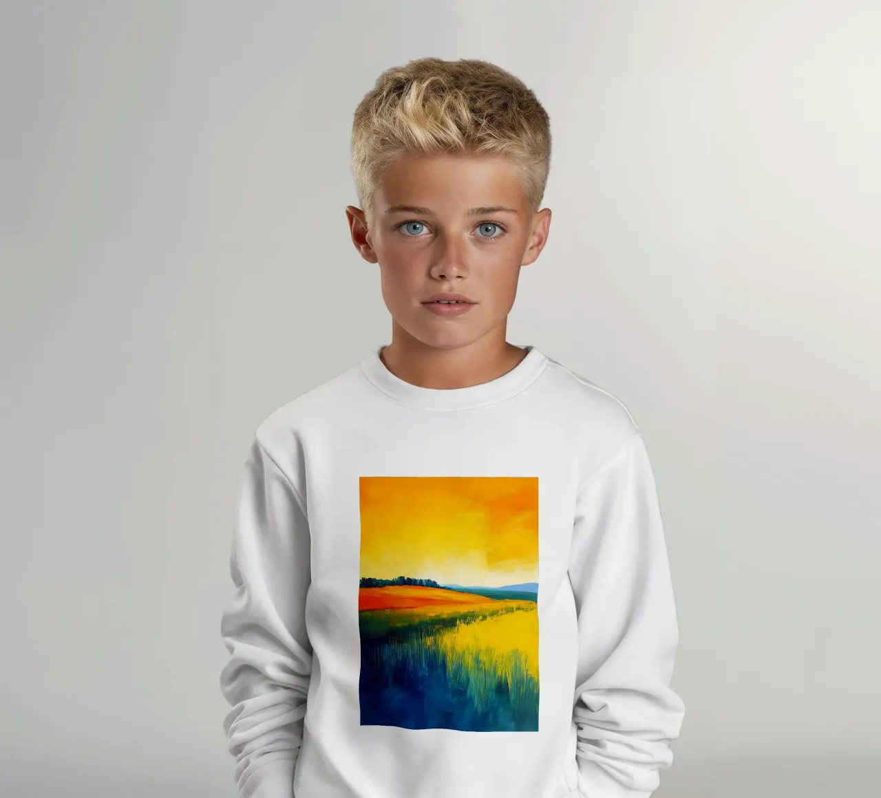 Paisaje de abstracción moderna sudadera para niño de Justyna Jaszke JBJart
