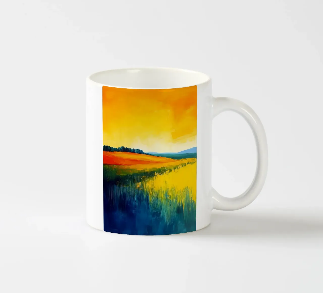 Modern abstract landschap keramische mok van Justyna Jaszke JBJart