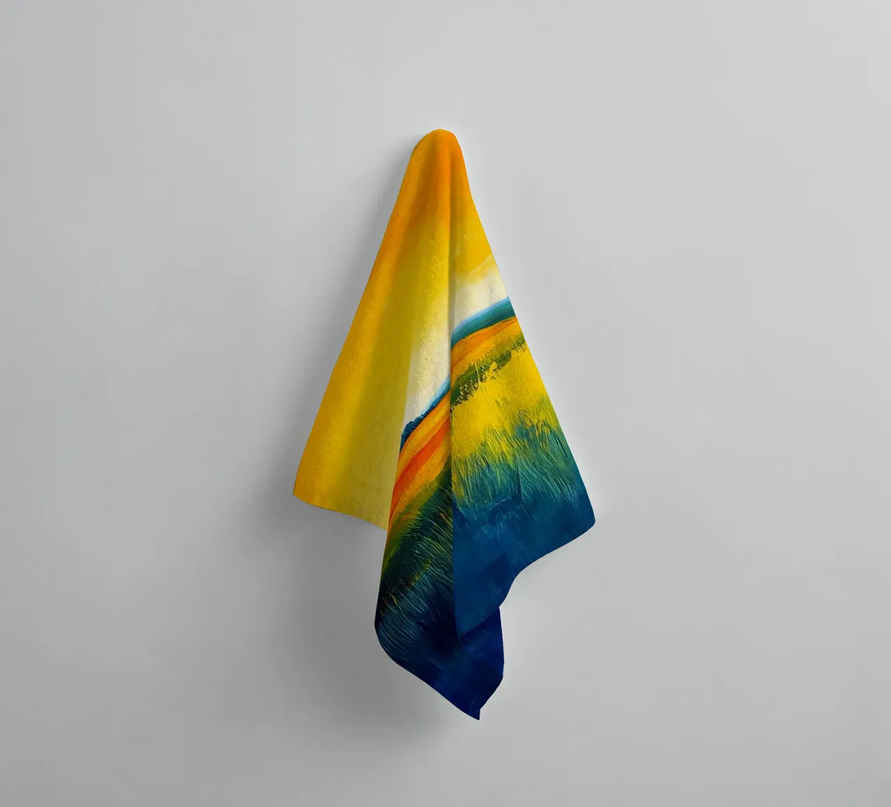 Modern abstraction landscape towel by Justyna Jaszke JBJart