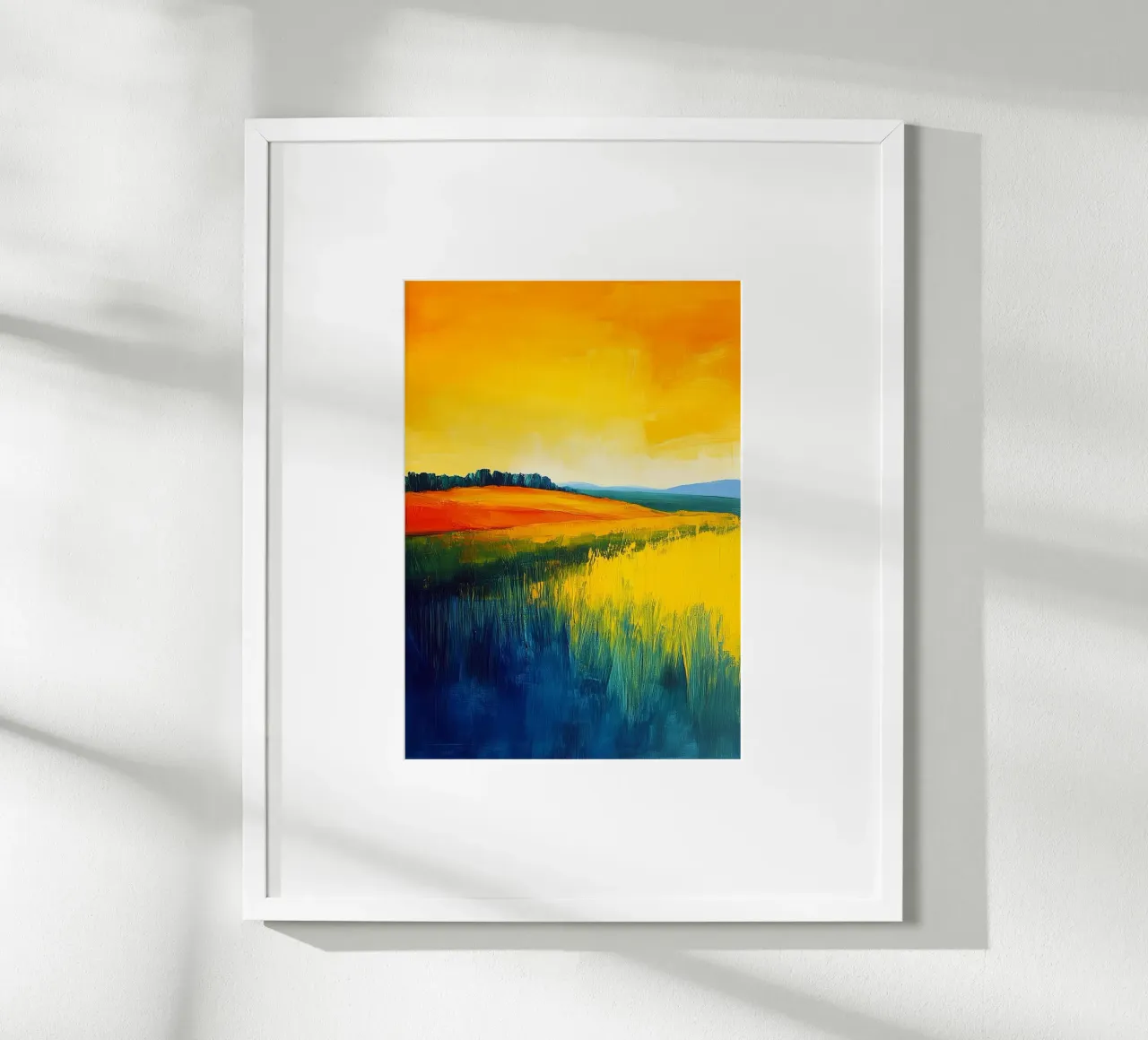 Modern abstract landschap hahnemühle van Justyna Jaszke JBJart