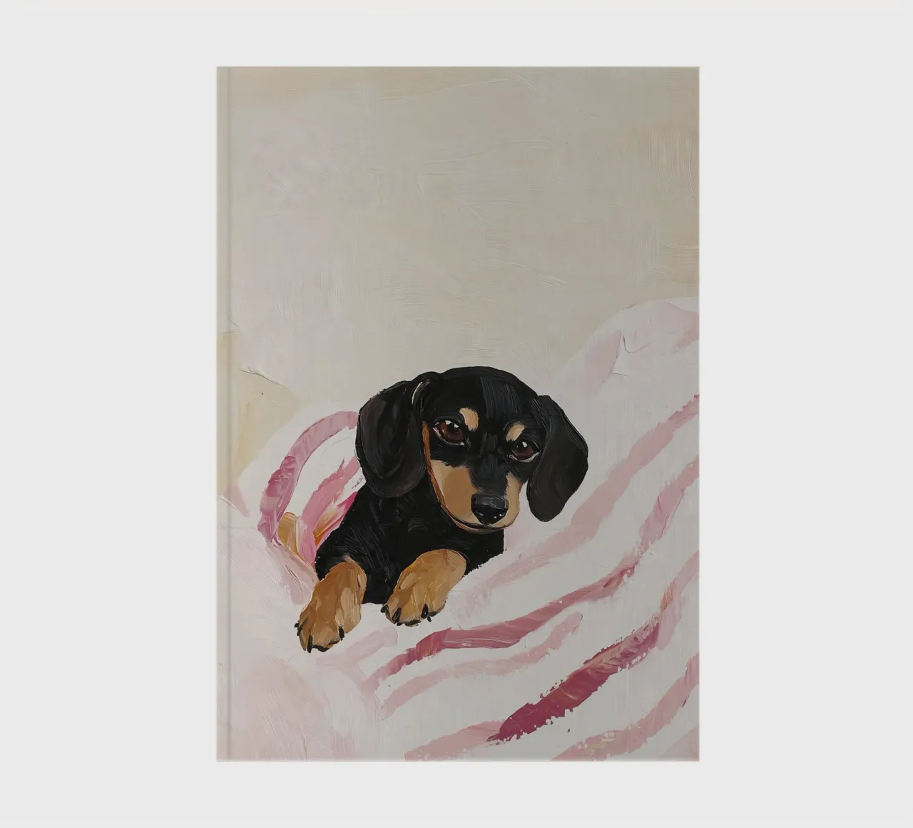 Poster con cucciolo di bassotto, stampa per cameretta, arte per la sala giochi diario da Little Lila