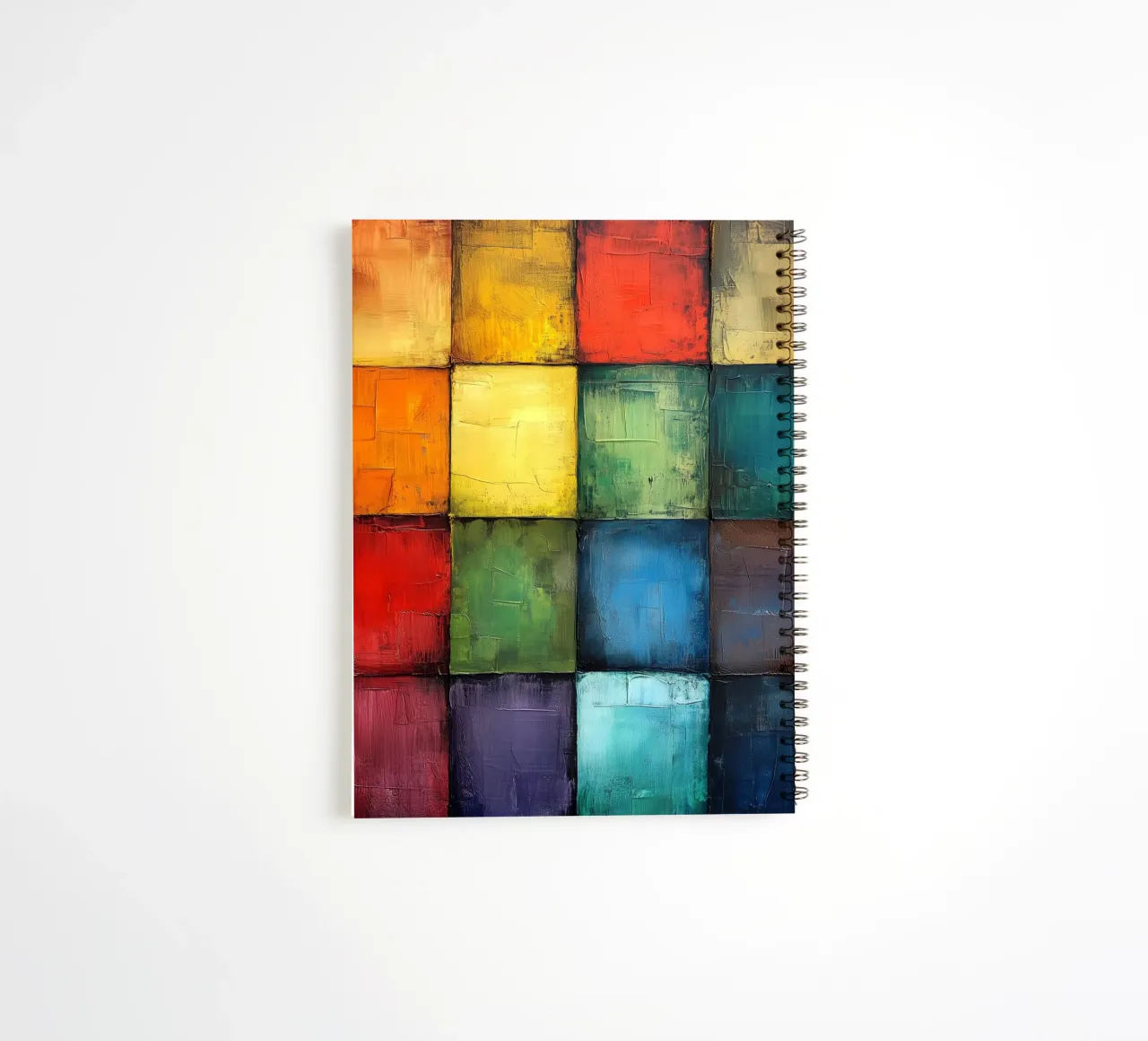 Modern abstraction shapes and colors spiral notebook by Justyna Jaszke JBJart
