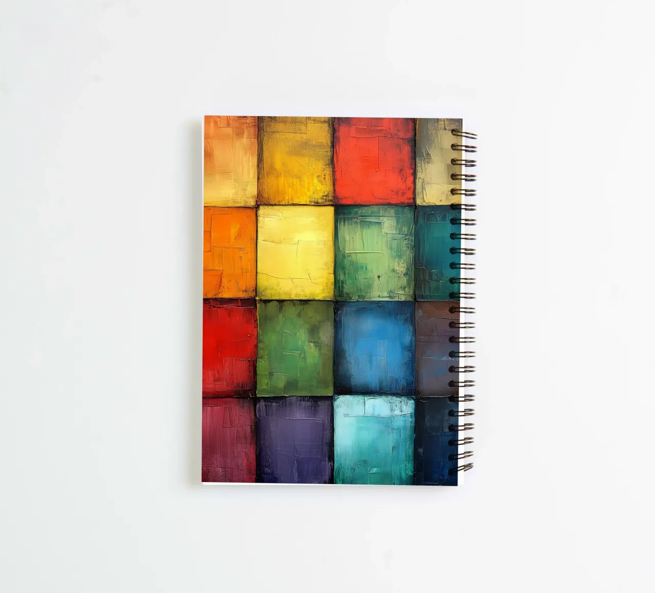 Modern abstraction shapes and colors spiral notebook by Justyna Jaszke JBJart