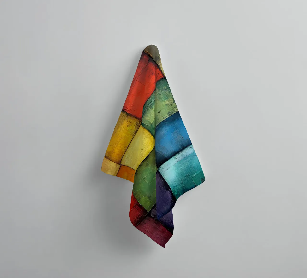 Modern abstraction shapes and colors towel by Justyna Jaszke JBJart