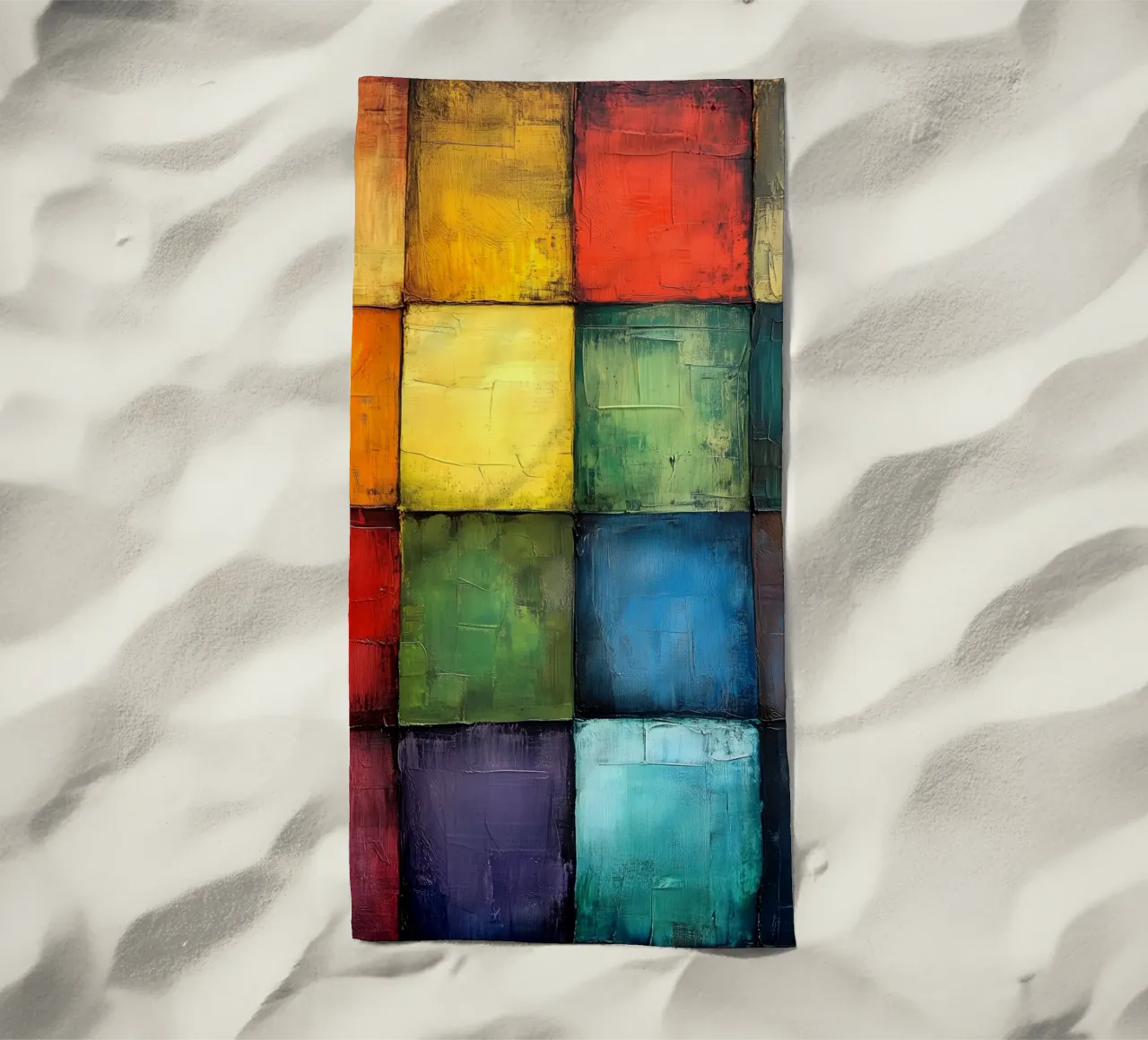 Astrazione moderna forme e colori telo mare da Justyna Jaszke JBJart