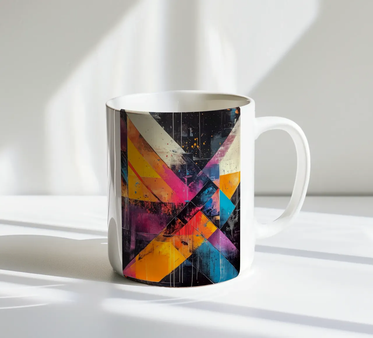 Astrazione moderna forme e colori tazza in ceramica da Justyna Jaszke JBJart