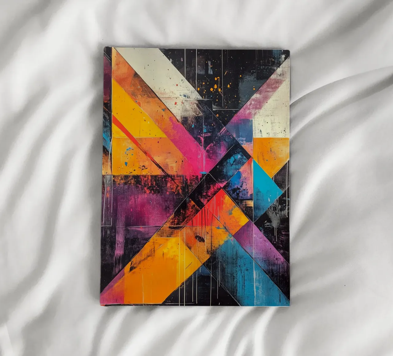 Modern abstraction shapes and colors notebook by Justyna Jaszke JBJart