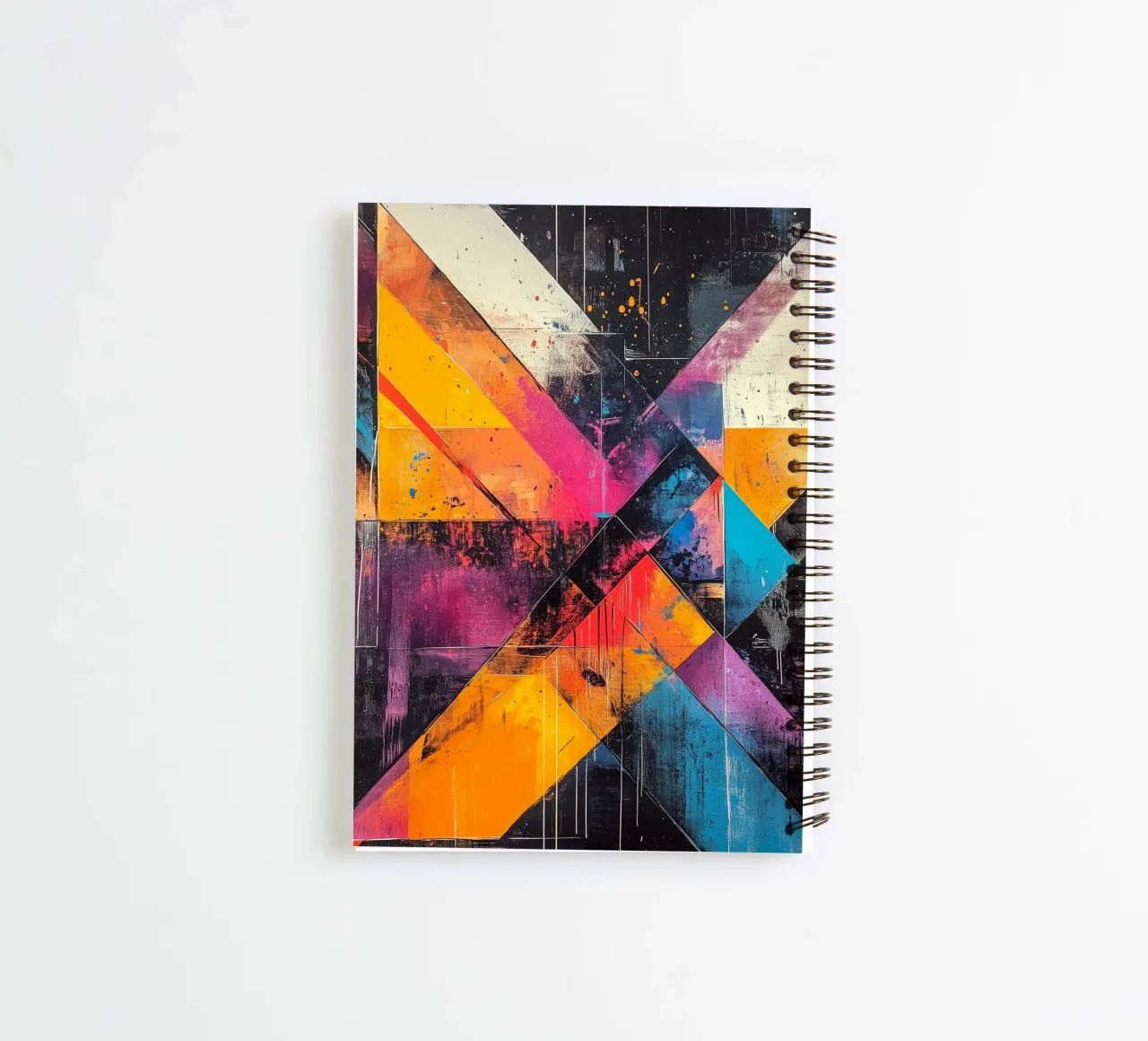 Modern abstraction shapes and colors spiral notebook by Justyna Jaszke JBJart
