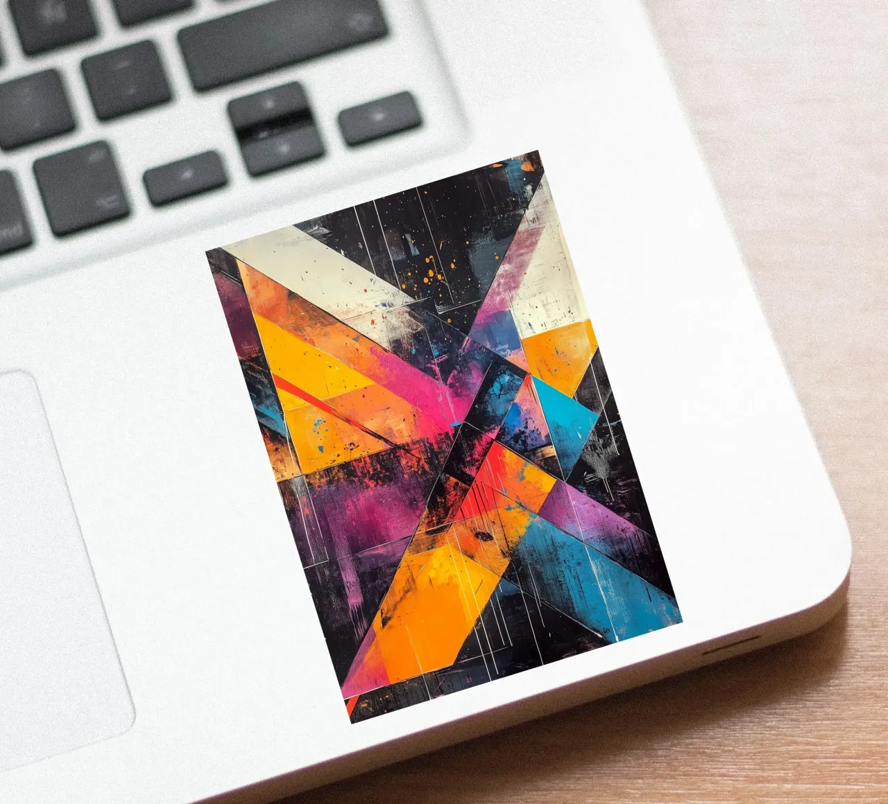 Modern abstraction shapes and colors sticker by Justyna Jaszke JBJart