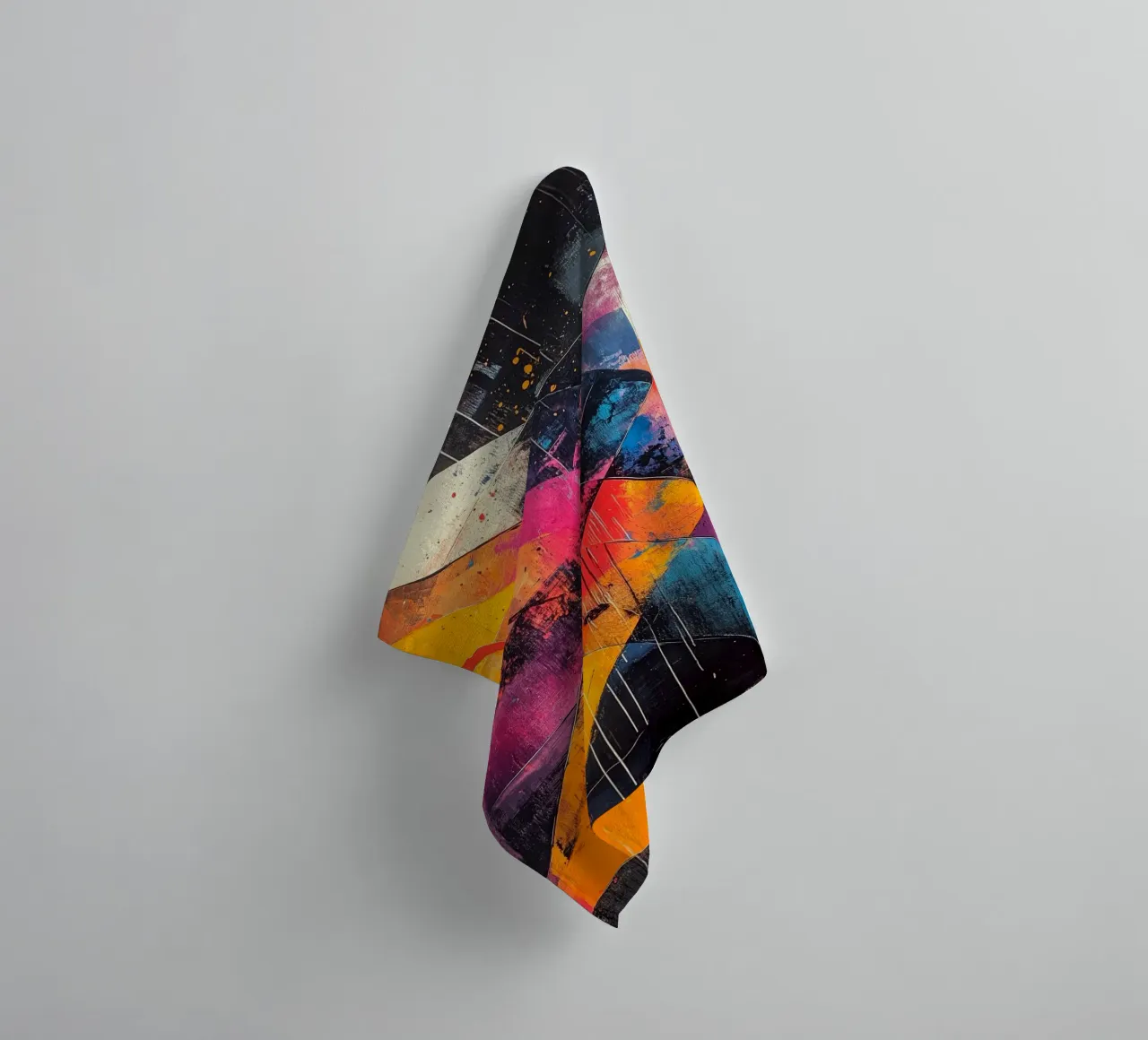 Modern abstraction shapes and colors towel by Justyna Jaszke JBJart