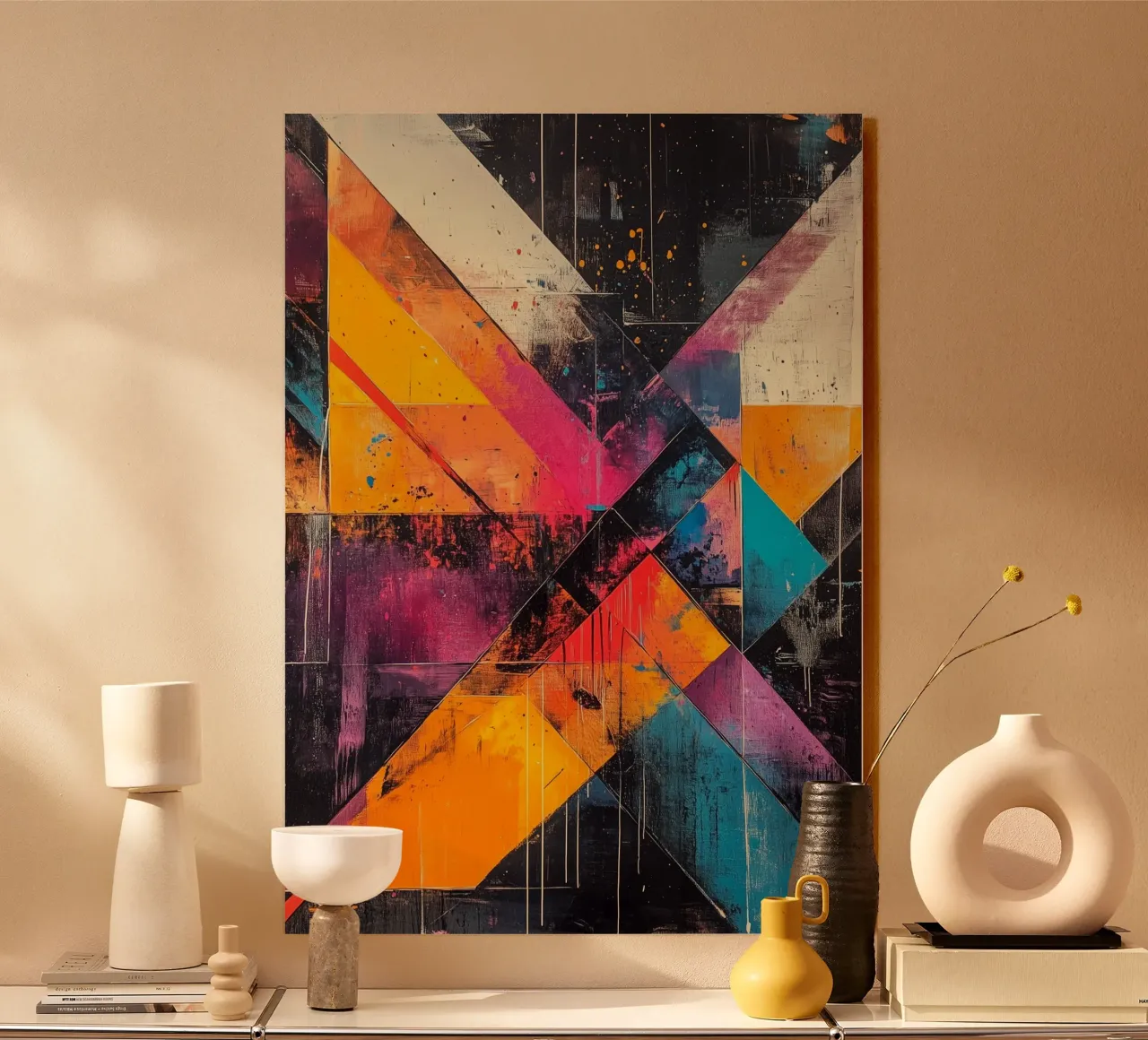 Astrazione moderna forme e colori alluminio dibond da Justyna Jaszke JBJart