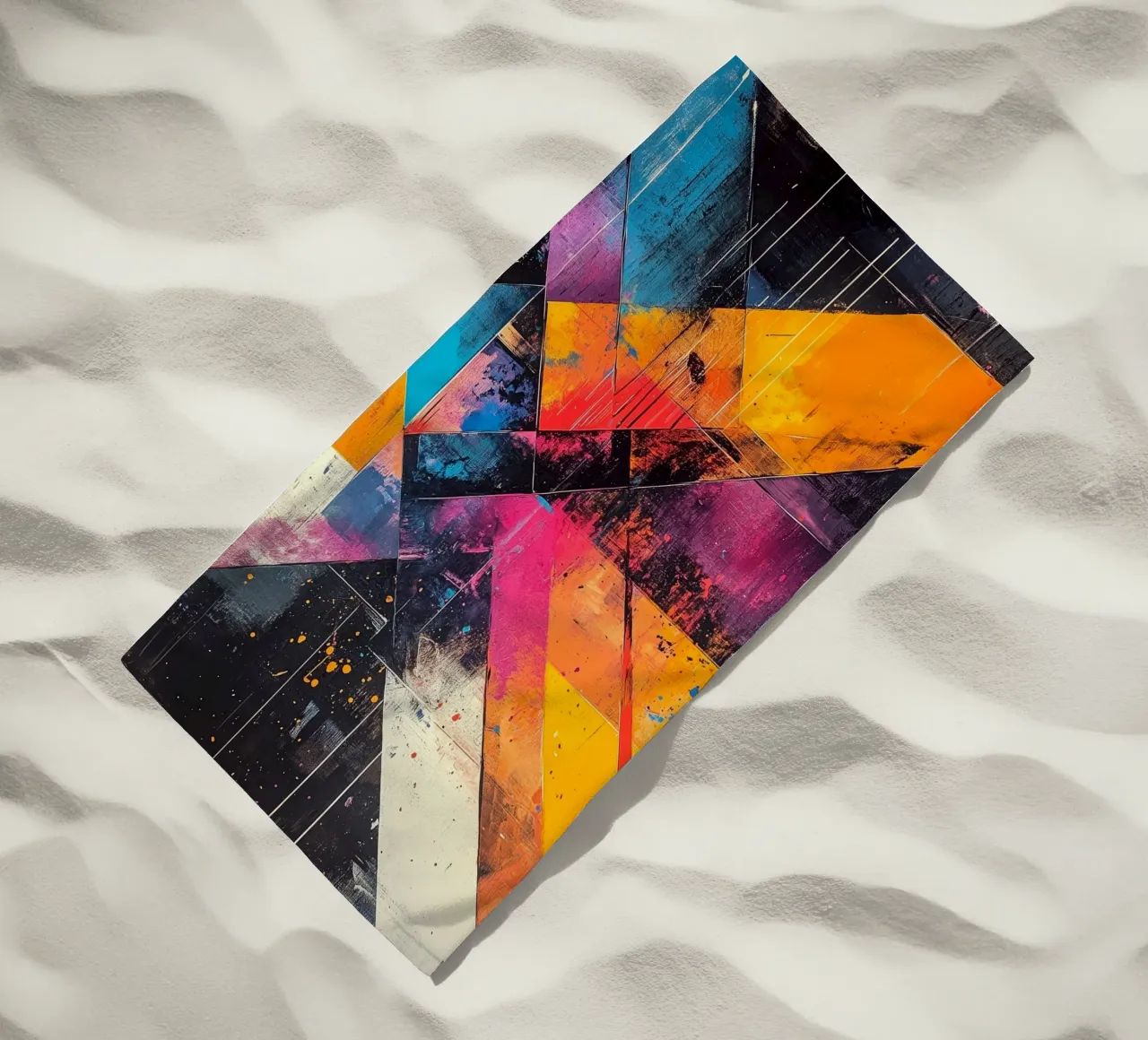 Astrazione moderna forme e colori telo mare da Justyna Jaszke JBJart