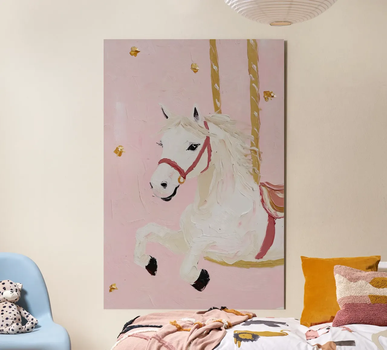 Stampe per la cameretta, stampe per la stanza dei bambini, decorazioni per la stanza dei giochi Cavallo alluminio dibond da Little Lila