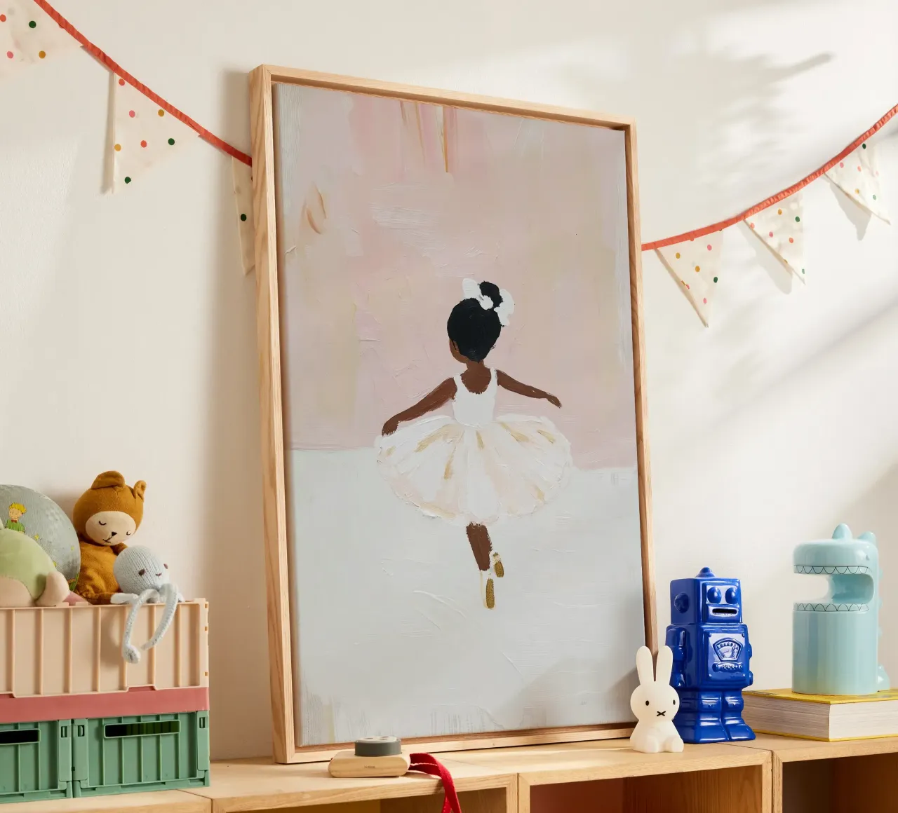 Stampa per la cameretta, Poster Ballerina rosa, Ballerina d'arte tela con Cornice a cassetta da Little Lila