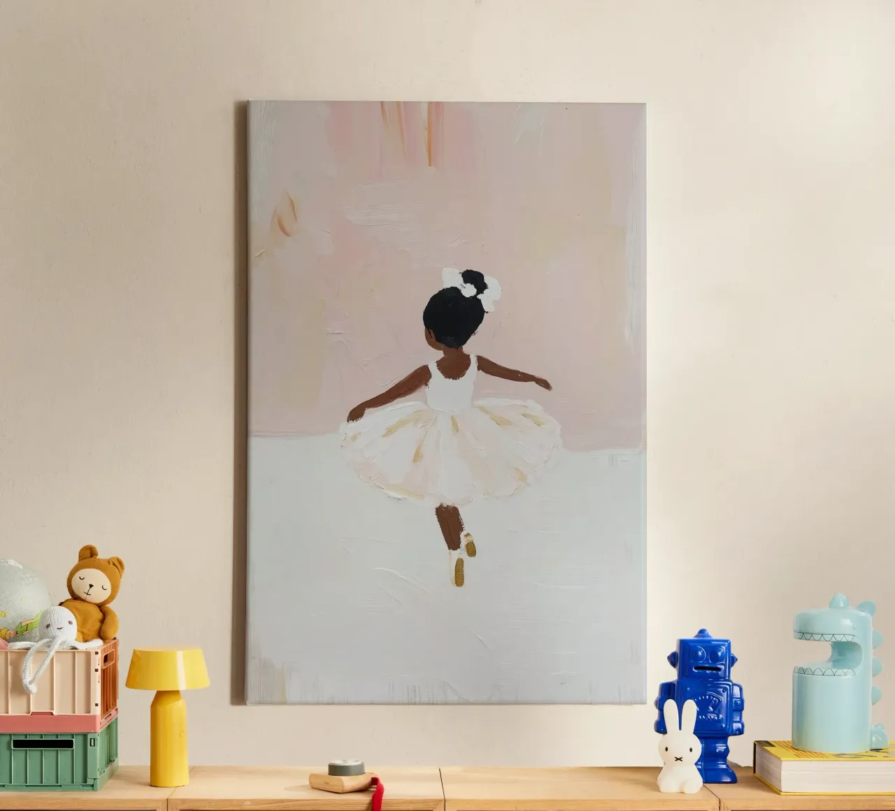 Stampa per la cameretta, Poster Ballerina rosa, Ballerina d'arte tela con Cornice a cassetta da Little Lila