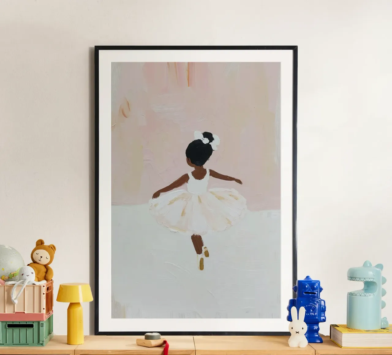Stampa per la cameretta, Poster Ballerina rosa, Ballerina d'arte poster con telaio in alluminio da Little Lila