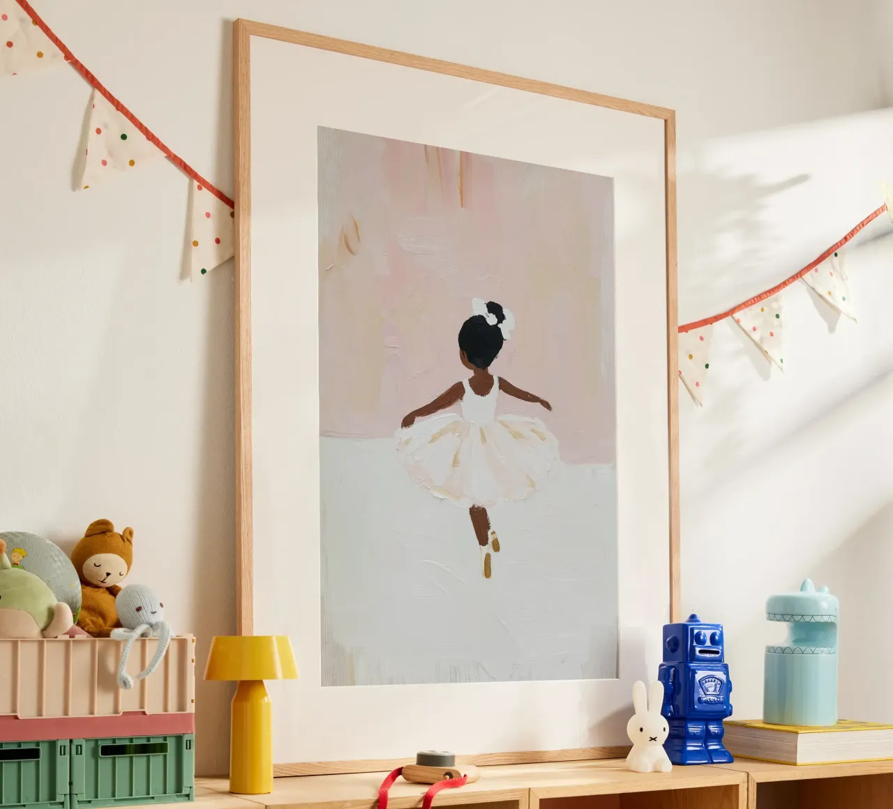Stampa per la cameretta, Poster Ballerina rosa, Ballerina d'arte poster con telaio in alluminio da Little Lila