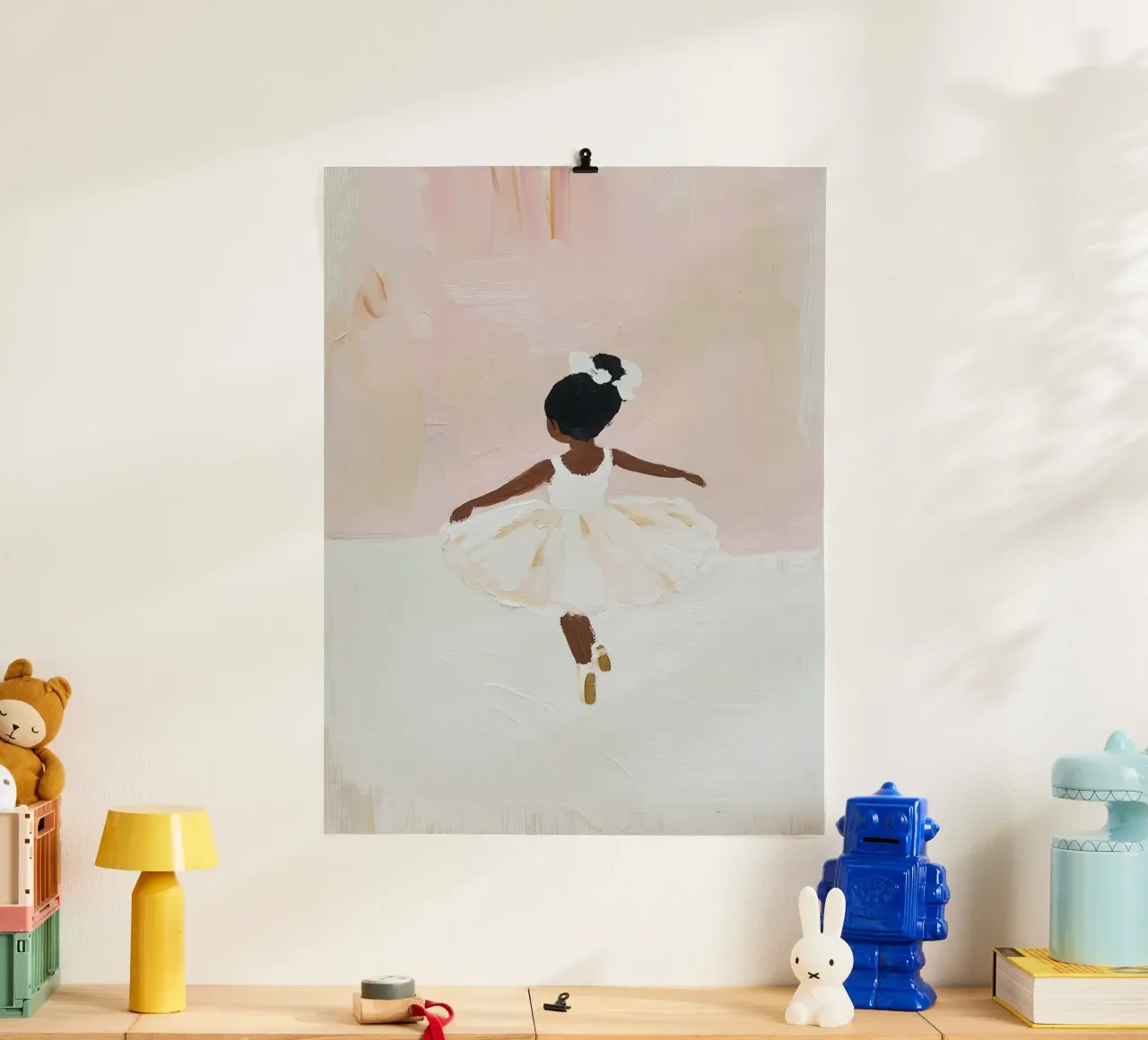 Stampa per la cameretta, Poster Ballerina rosa, Ballerina d'arte poster con telaio in alluminio da Little Lila