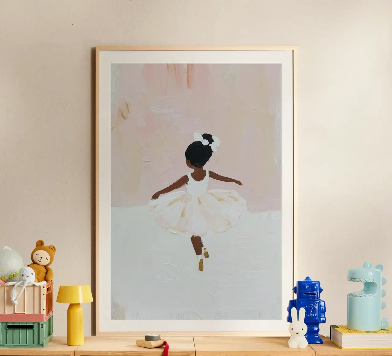 Stampa per la cameretta, Poster Ballerina rosa, Ballerina d'arte poster con telaio in alluminio da Little Lila