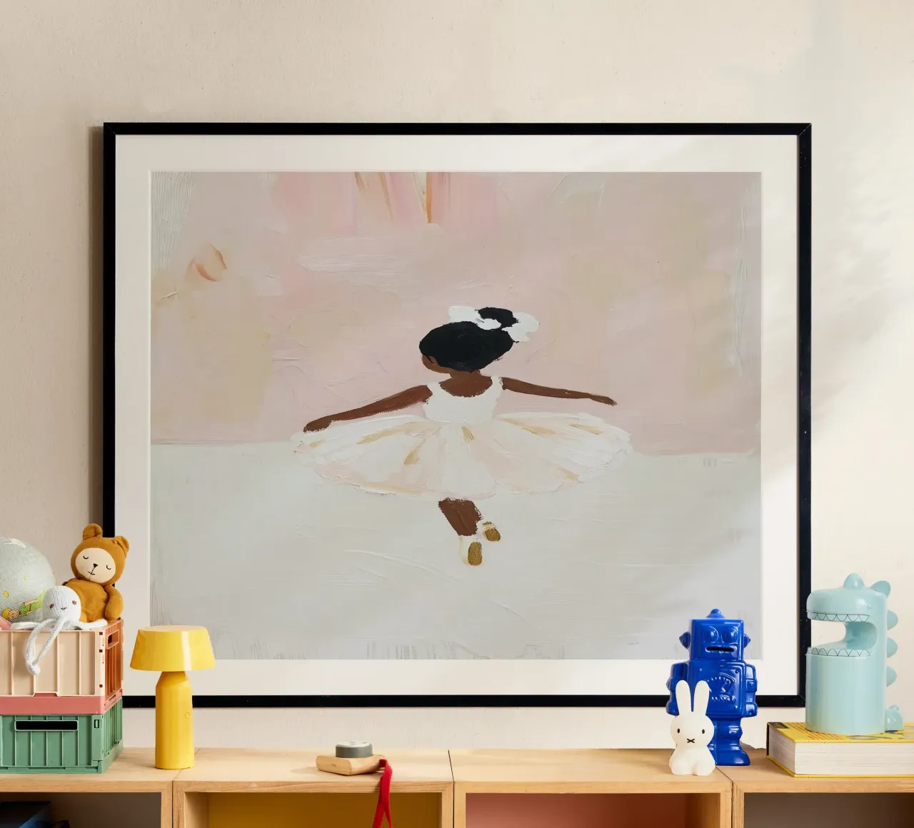 Stampa per la cameretta, Poster Ballerina rosa, Ballerina d'arte poster con telaio in alluminio da Little Lila