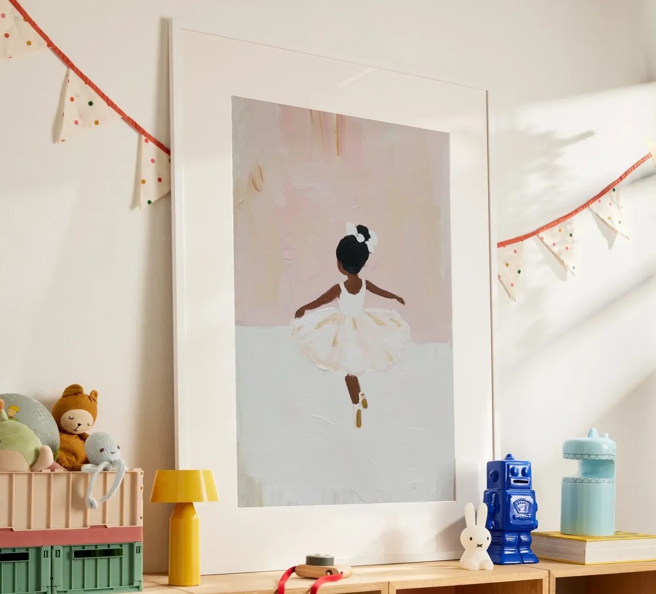 Stampa per la cameretta, Poster Ballerina rosa, Ballerina d'arte poster con telaio in alluminio da Little Lila