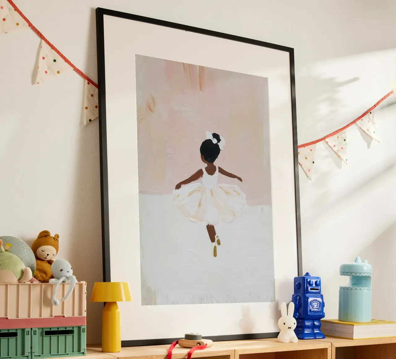 Stampa per la cameretta, Poster Ballerina rosa, Ballerina d'arte poster con telaio in alluminio da Little Lila